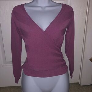 Bebe medium purple pink wrap shirt
